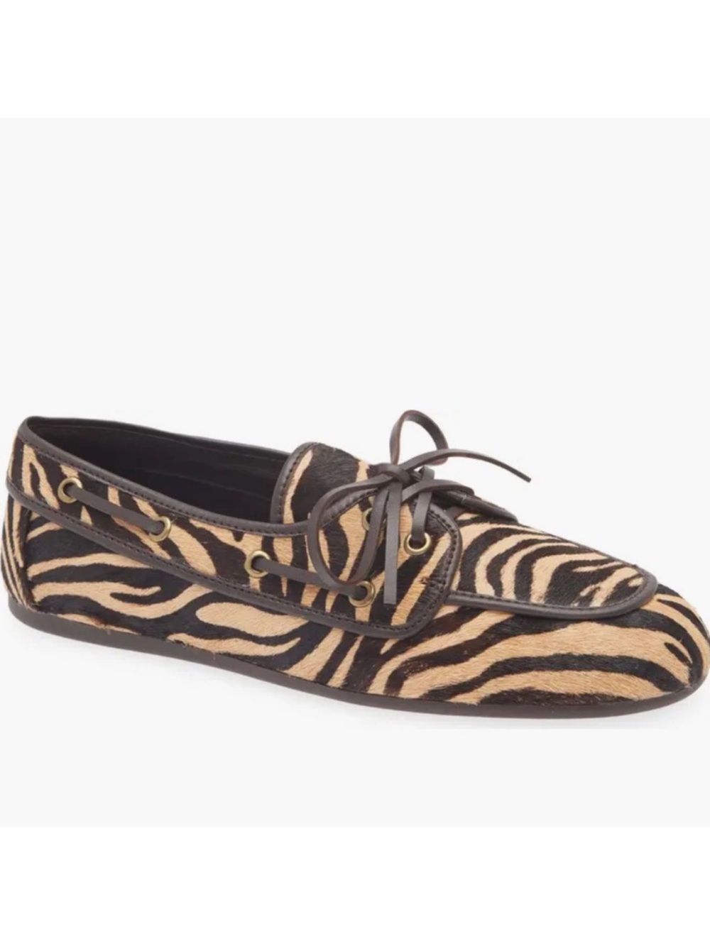 Jeffrey Campbell - Zebra Print Leather Lace-Up Loafer